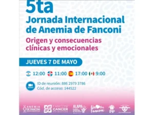 cartel de la jornada internacional de anemia de fanconi organizada por el grupo argentino