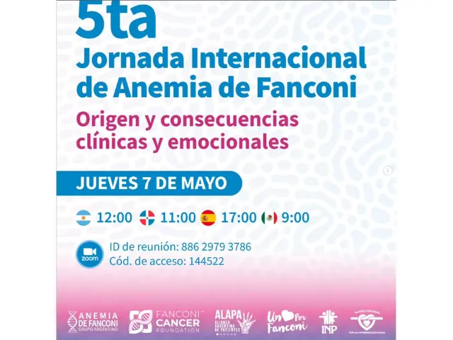 cartel de la jornada internacional de anemia de fanconi organizada por el grupo argentino